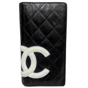 Pre-owned Leather wallets Chanel Vintage , Black , Dames