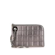 Pre-owned Leather clutches Chanel Vintage , Gray , Dames