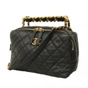 Pre-owned Leather handbags Chanel Vintage , Black , Dames