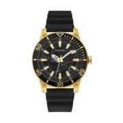 Elegante Klassieke Zwarte Heren Siliconen Horloge Guess , Black , Here...