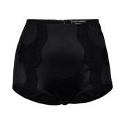 Zwarte Satijnen Kant Hoge Taille Briefs Dolce & Gabbana , Black , Dame...