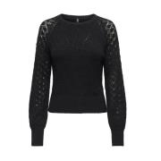 Lange Mouw Miami Gebreide Top Only , Black , Dames