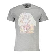 Grijze T-shirt Korte Mouwen Heren Cavalli Class , Gray , Heren