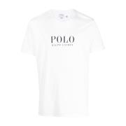 Wit Katoenen T-shirt met Logoprint Polo Ralph Lauren , White , Heren