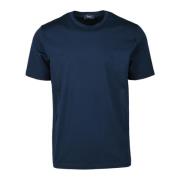 Katoen Elastaan T-shirt Herno , Blue , Heren