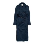 Midnight Marine Trenchcoat Jas Kaffe , Blue , Dames