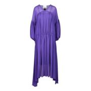 Zijde Acetaat Jurk Erika Cavallini , Purple , Dames