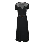 Elegante Jurk in Triacetaat Polyester Mix Max Mara Studio , Black , Da...