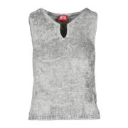 Stijlvolle Gebreide Top met Rayon-Nylon Diesel , Gray , Dames