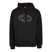 Katoenen Sweatshirt Diesel , Black , Heren