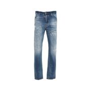 Blauwe Ripped Jeans Trendy Distressed Design Dsquared2 , Blue , Heren