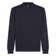 Diagonal Raised Fleece Crew Neck Sweatshirt C.p. Company , Blue , Here...