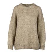 Metallic Mohair Gebreide Trui Max Mara Weekend , Beige , Dames