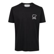 Zwarte slim fit katoenen T-shirt met beerprint Iceberg , Black , Heren