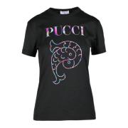 Katoenen T-shirt Emilio Pucci , Black , Dames