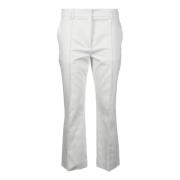 Katoen Elastaan Broek Sportmax , White , Dames