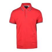 Katoen Elastaan Polo Shirt Tommy Hilfiger , Red , Heren