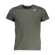 Groene Bedrukte Crew Neck T-Shirt K-Way , Green , Heren