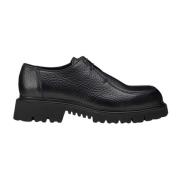 Heren tumbled lederen veterschoen | zwart Doucal's , Black , Heren