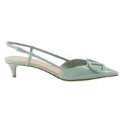 Groene VLogo Leren Pumps Valentino Garavani , Green , Dames