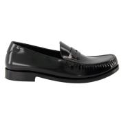 Glanzende leren loafers Saint Laurent , Black , Heren