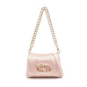 Blush Pink Foldover Chain-Link Tas Liu Jo , Pink , Dames