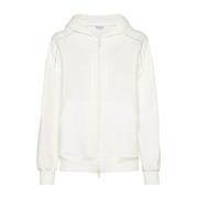 Witte Sweater met Rits Brunello Cucinelli , White , Dames