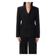 Zwarte getailleerde blazer met reverskraag Remain Birger Christensen ,...