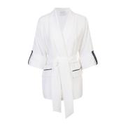 Kimono Ceintuur Jas in Japans Triacetaat Polyester Eleventy , White , ...