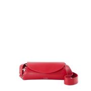 Rode Leren Mini Tas met Verstelbare Band Jil Sander , Red , Dames