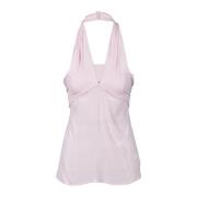 Zijdeblend Mouwloze Top Semicouture , Pink , Dames