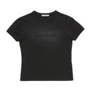 Zwart Logo Vervaagd T-Shirt Modern Fit Acne Studios , Black , Dames