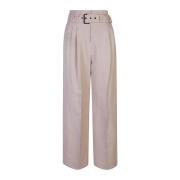 Linnen broek met dubbele plooien Eleventy , Beige , Dames