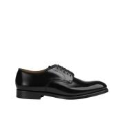 Heren leren Derby veterschoen | zwart Doucal's , Black , Heren