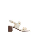 Witte leren VLogo sandalen Valentino Garavani , White , Dames