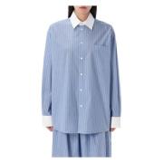 Blauw Gestreept Oversized Shirt Marni , Blue , Dames