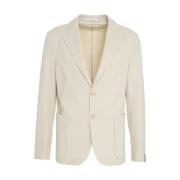 Beige Jersey Blazer Ss25 Paolo Pecora , Beige , Heren