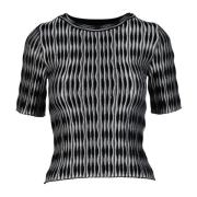 Elegante Gebreide Top Viscose Polyester Mix Antonino Valenti , Black ,...