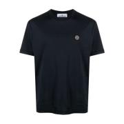 Blauw Katoenen Jersey T-shirt met Compass Patch Stone Island , Blue , ...