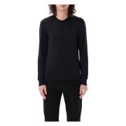 Zwart Henley T-shirt Polo Stijlvol Tom Ford , Black , Heren