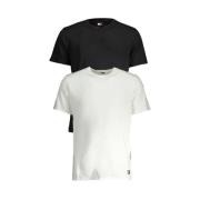 Zwart Katoenen T-Shirt, Bi-Pack, Ronde Hals Tommy Hilfiger , Multicolo...