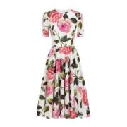 Wit en Roze Elegant Jurk Dolce & Gabbana , Multicolor , Dames