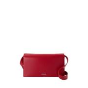 Rode Leren Crossbody Tas Jil Sander , Red , Dames