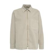 Grijze Overshirt met Shirtstijl Kraag Closed , Gray , Heren