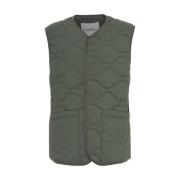 Gewatteerd Eco Vest Groen Mouwloos Gewatteerd Closed , Green , Heren