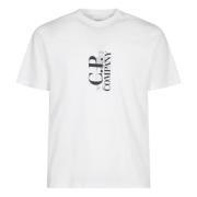 Verticaal Logo T-shirt C.p. Company , White , Heren