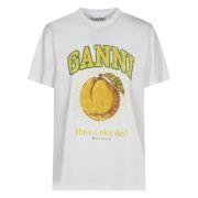 Witte Stijlvolle Top Ganni , White , Dames