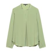 Zijden V-hals Tuniek Blouse Luisa Cerano , Green , Dames