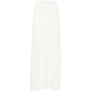 Witte Zijden Rok met Zijsplitten Brunello Cucinelli , White , Dames