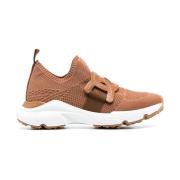 Bruine Gebreide Sneakers met Kettingdetail Tod's , Brown , Dames